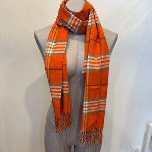 Cashmere Orange Plaid Scarf